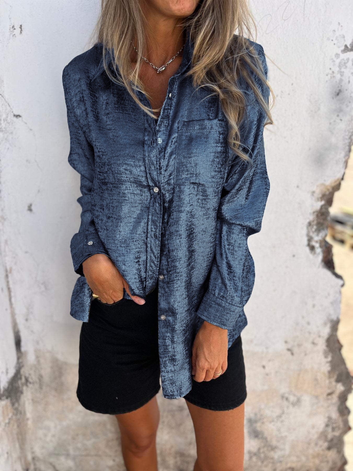 Marloes - Metallisk bluse