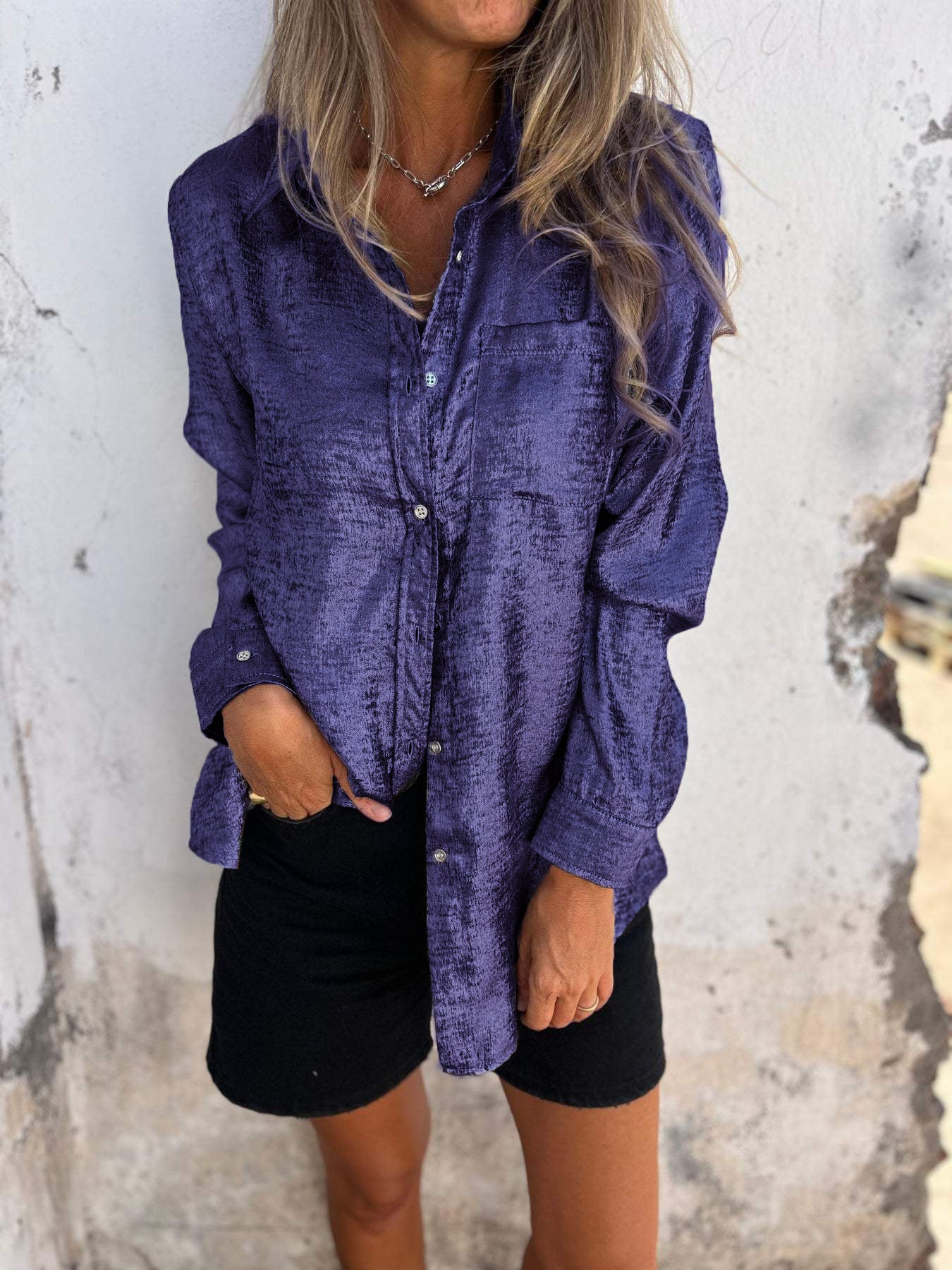 Marloes - Metallisk bluse