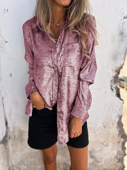 Marloes - Metallisk bluse