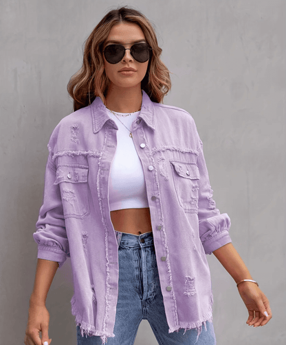 Fleur | Oversized revet denimjakke