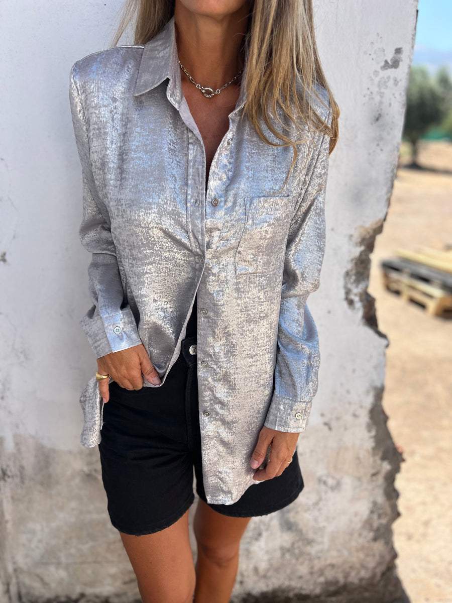 Marloes - Metallisk bluse